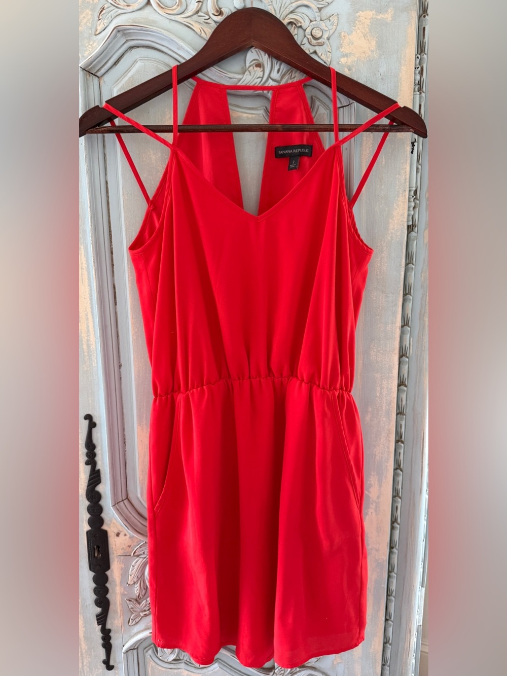 Banana Republic Strappy Mini Dress. Coral. Size 2. Like new.